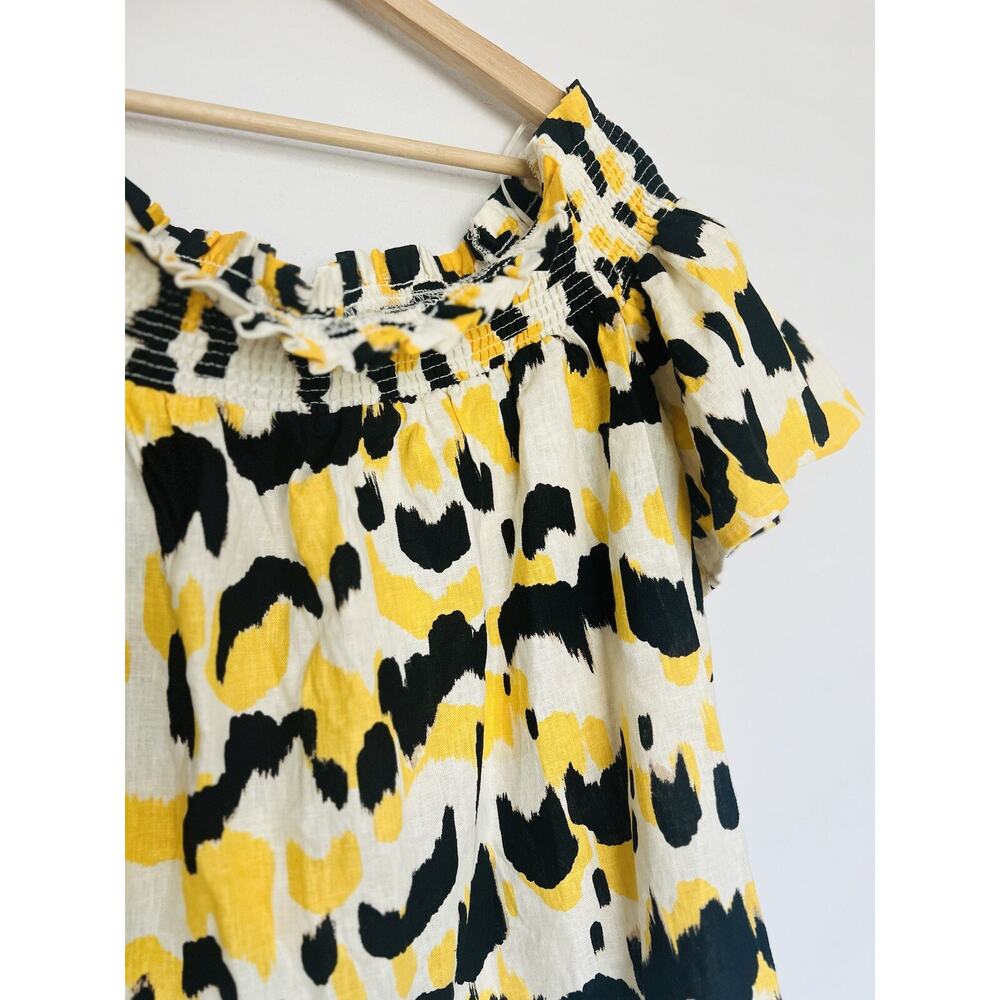 Who What Wear Linen Blend Crop Top Sz XL Off-The-Shoulder Flowy Boho - Picture 2 of 9